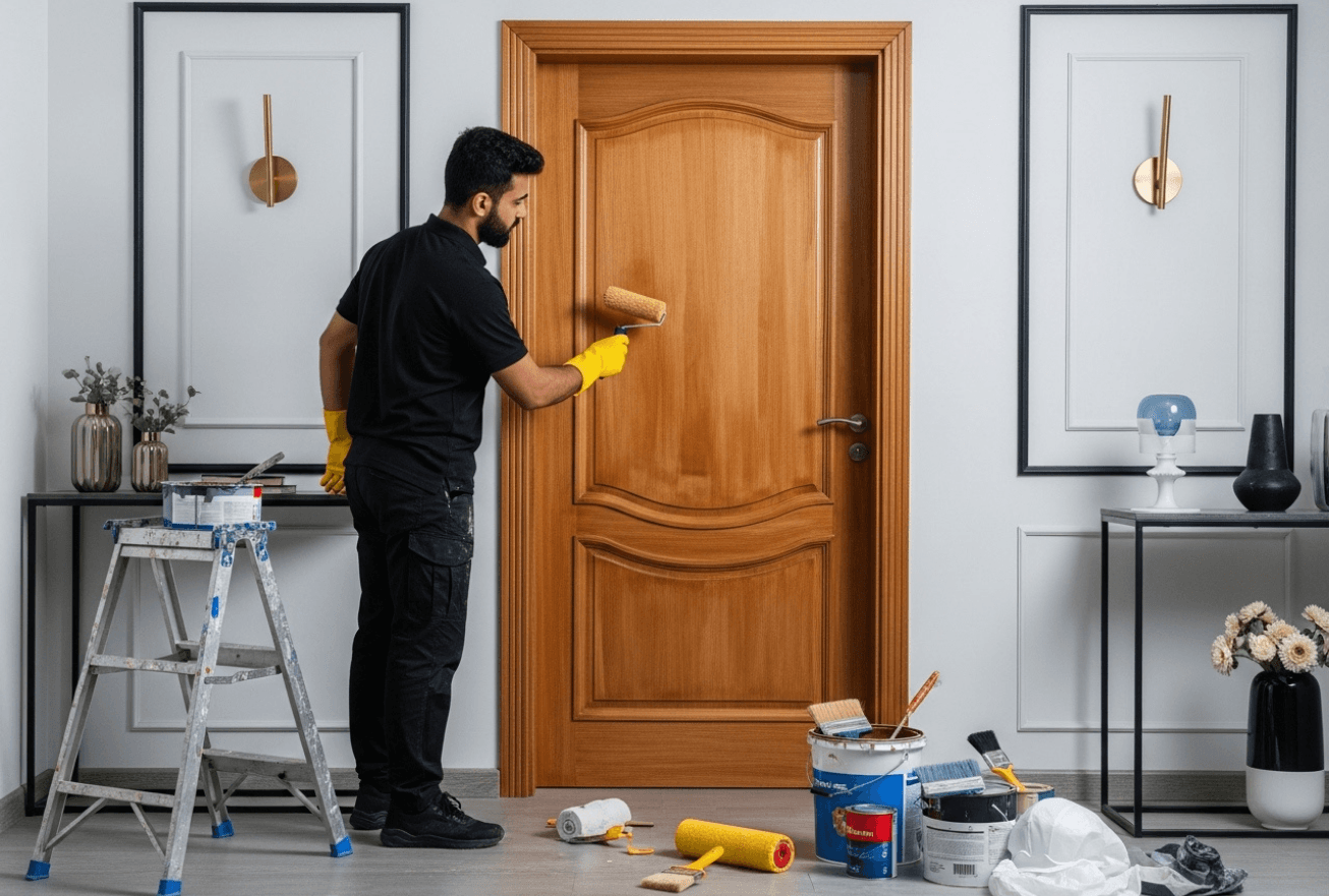 دهان الأبواب الخشبية