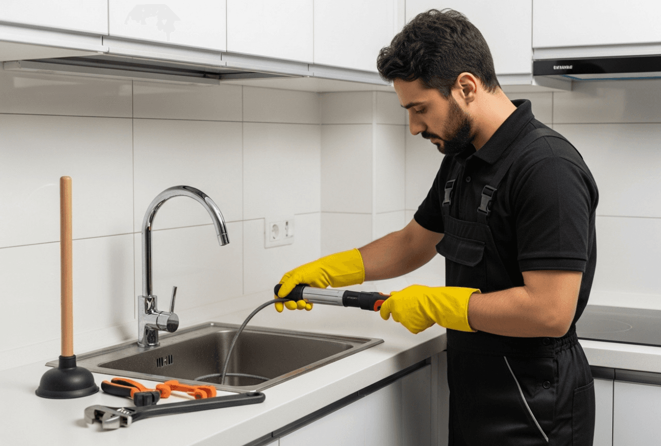 إصلاح انسداد صرف المطبخ